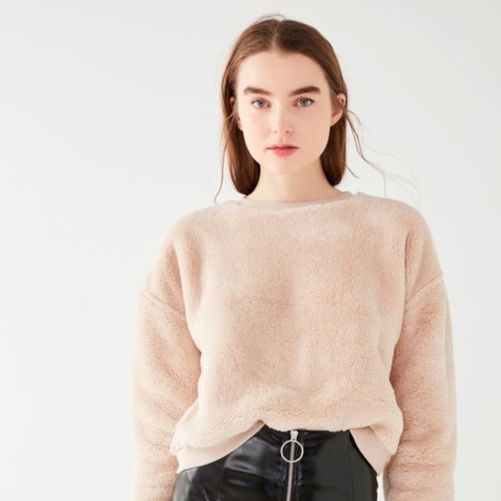 BDG Fuzzy Crew Neck Sweatshirt